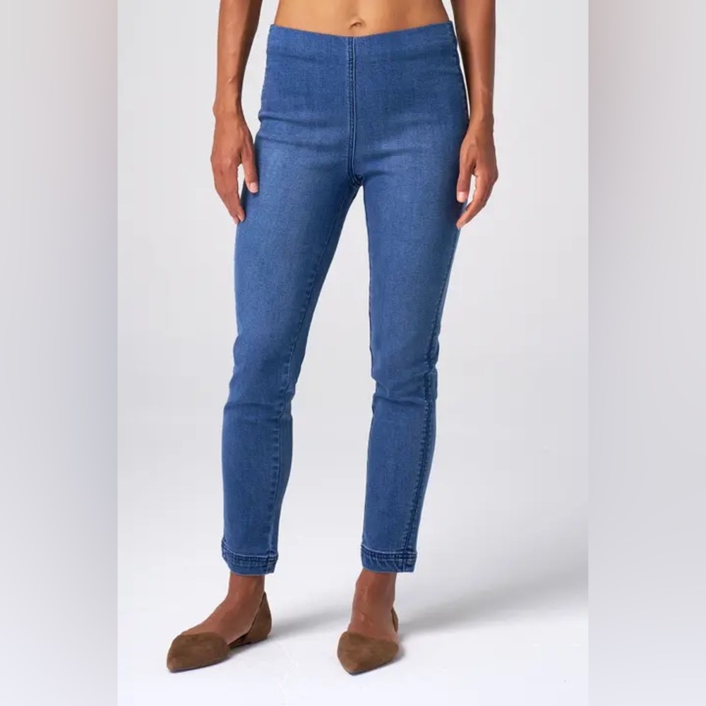 NWT Franne Golde Slim Stretch Pull-On Ankle Jeans Classic Wash Size XXL